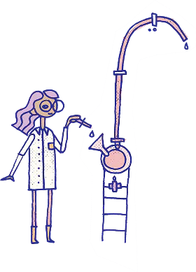 Illustration of a lady scientist